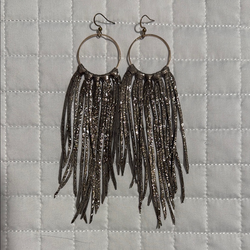 Elegant Silver Fringe Earrings